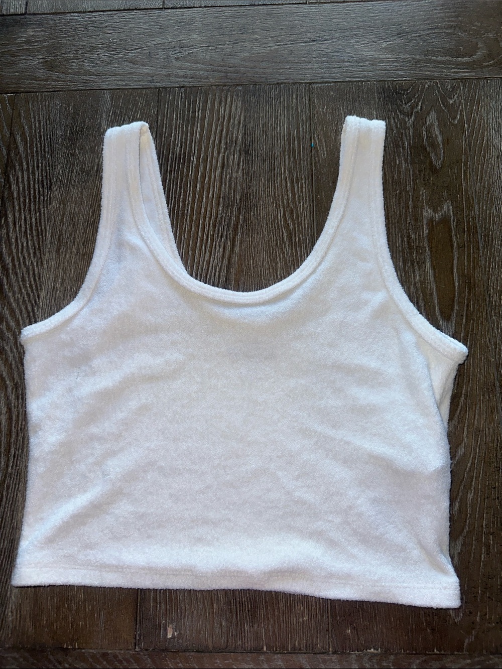 Hollister White Terry Cloth Crop Tank